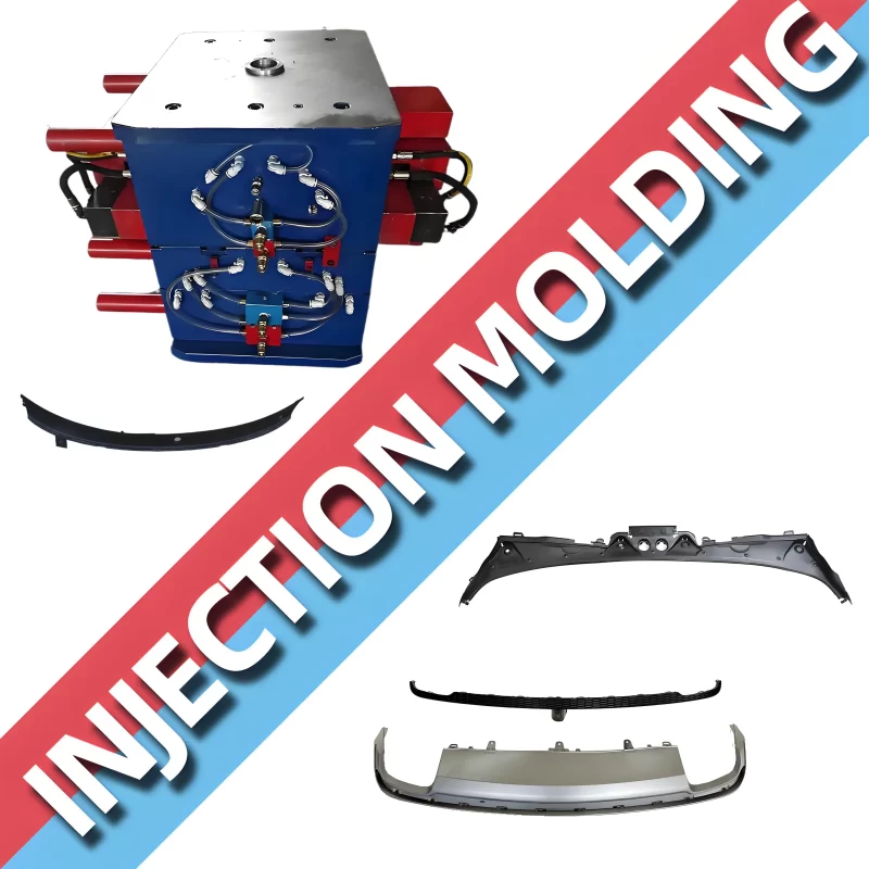 ODM/OEM Auto Mold Air Deflector Injection Moulds for Front Bumper Plastic and Copper Hot Runner